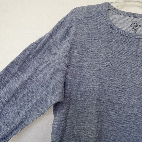 J. Crew Knitted Goods Tee Long Sleeve T-Shirt Heather Blue Color Size Large - Picture 6 of 16